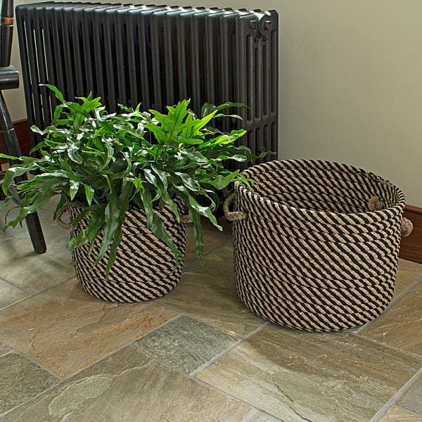 Black & Tan Rope Basket, Small