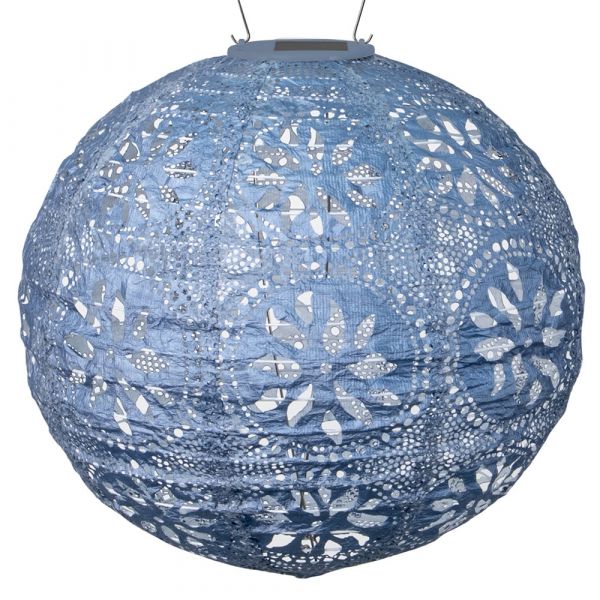 Radiant Solar Globe Lantern - Large, Metallic Blue