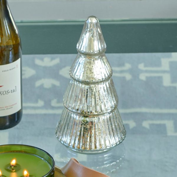Etched Mercury Glass Balsam & Cedar Tree Candle