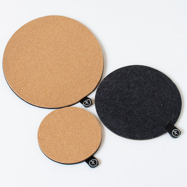 Cork And Felt Plant Trivet Set