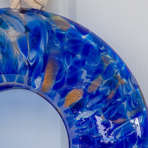 Blue Glass Bird Feeder & Sun Catcher