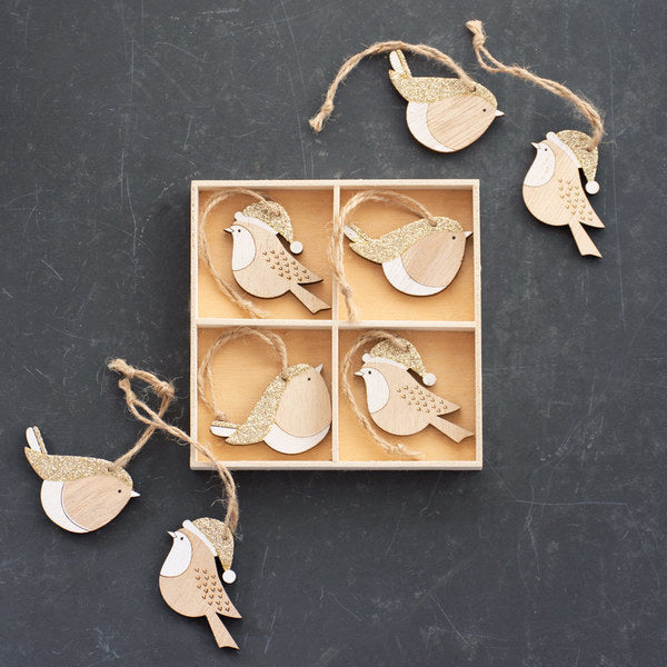 Box Of Jolly Birds Ornament Set