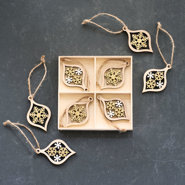 Box Of Sparkling Snowdrops Ornament Set