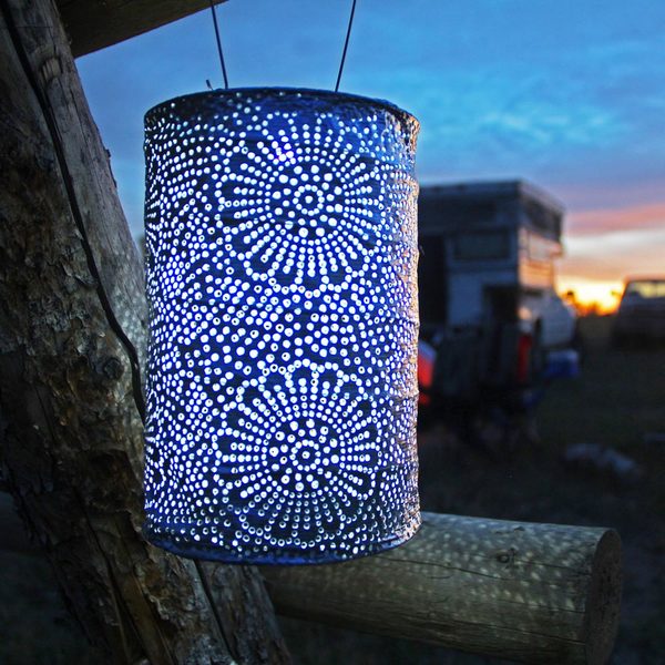 Radiant Solar Cylinder Lantern – Ultramarine, Blue