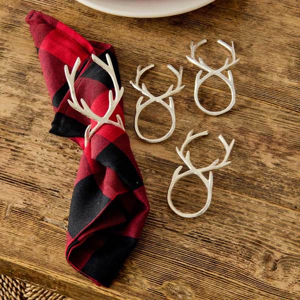  Antler Napkin Rings, Set Of 4